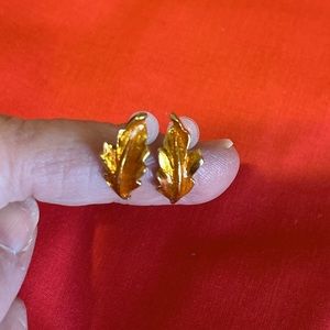 Leaf shaped earrings, excellent condition